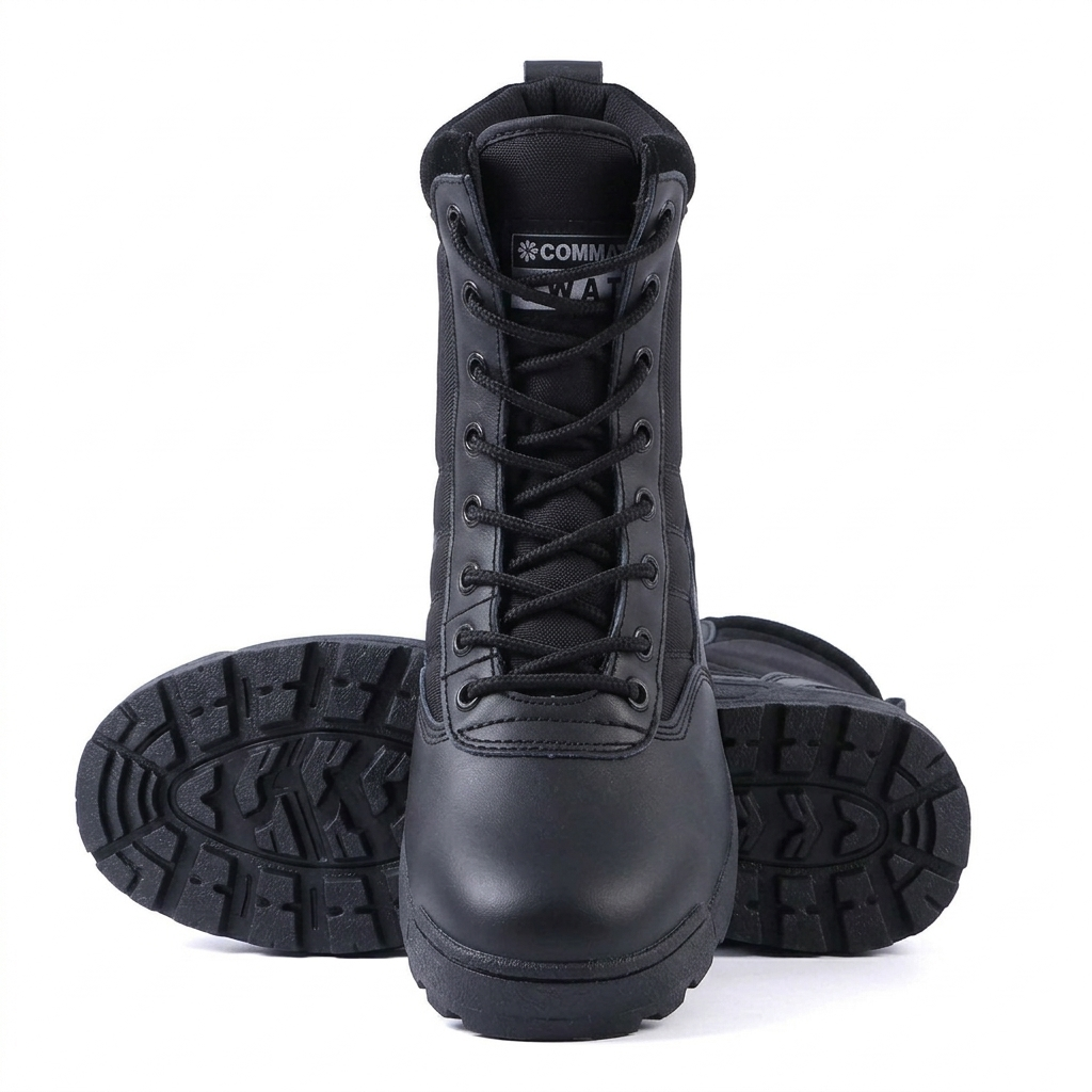 Botte Tactique Noire — Sécurité & Terrain